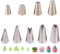 9 PCS Grass Piping Nozzle Stainless Steel Grass Icing Tips Reusable Leaf Piping Tips for DIY Cake Cupcakes Cookie Decorating