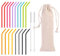 18 Pcs Silicone Straws, Reusable Colorful Straws Bend Drinking Straws with 2 Cleaning Brushes Flexible Rubber Straw for Family Bars Cafes Restaurants Tea Beverage