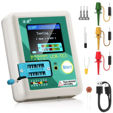 Fastsaw Aktualisierte Hochpräzisions LCR-TC3 Transistortester Hochpräziser Multifunktionstester TC3 Grafik 160 * 128 TFT-Display LCR ESR Kapazität Triodendiodentester