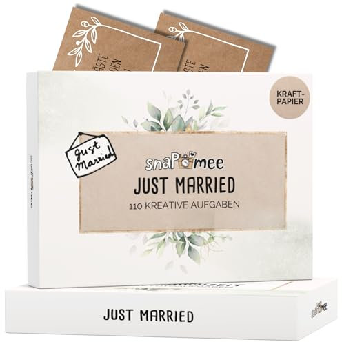 Just Married by snaPmee - Hochzeitsspiel mit 108 Aufgaben für Gäste & Brautpaar - 10 Kategorien (Kraftpapier Deluxe mit Geschenkbox)