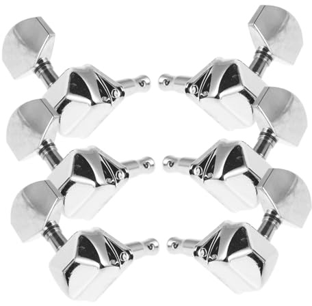 Gitarrenstimmwirbel für Akustikgitarre aus Aluminiumlegierung | Silberfarbene Ausführung, 6 Stück im Pack, Schlichtes Design für Gitarristen