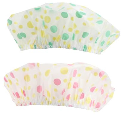 CALLARON 2Pièces Shower Caps For Women Elastic Bath Hair Covers And For Spa And Hair Treatments