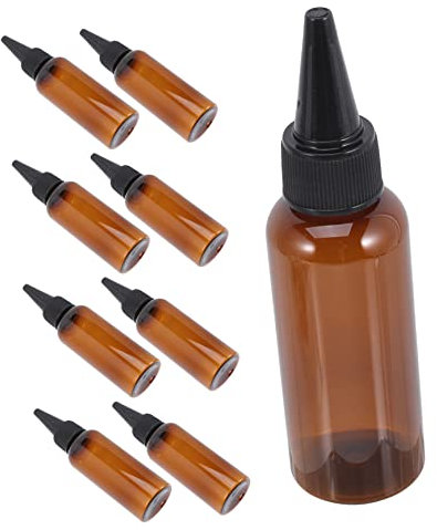 NIYANGLE 10 Pièces Bouteille D'huile De Pour Les Cheveux Bouteille Pour L'huile Capillaire Traitement Bouteille De Cheveux Huile De Cheveux Pompe Plastique Brown