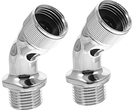 HORIALENCE 2pcs Shower Elbow Connector Copper Material for Bathroom Elbow Adapter Connector for Shower Hose Joiner