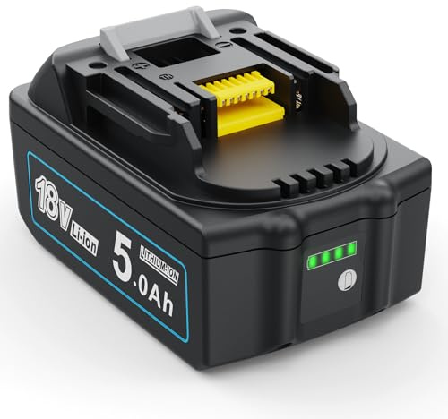 MoeuGreenBattX Batteria di ricambio per Makita 18v: 5000mAh agli ioni di litio compatibile con BL1850B BL1850 BL1860B BL1860 BL1840 BL1830 194205-3 LXT-400 (1 pezzi)