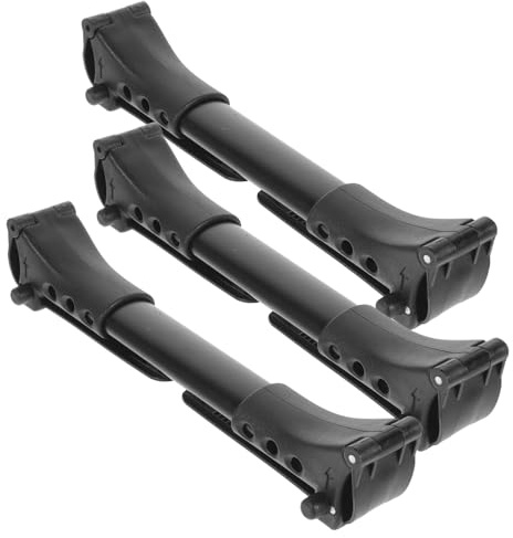Verstellbarer Kinderwagenverbinder für Zwei Babystroller, 3 Stück | Aluminium mit Verstellbaren Clips, Schnell Lösbar und Wasserfest, Schwarz, für Rahmen bei Zoo oder Parktouren