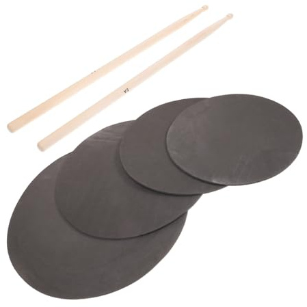 Schlagzeug 12 Zoll Satz Übungspad für Anfänger und Profis | Reißfester Schaumstoff, Leicht und Ergonomisch, Schwarz, 1 Satz für Training und Übung zu Hause