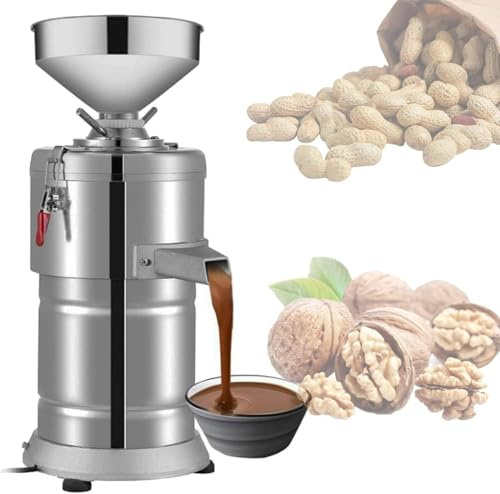 HaiZethonic Electric Peanut Butter Maker,Stainless Steel Commercial Nut Butter Grinder,Food Processor,Grain Grinding Machine,Almond Sesame Pulping Machine with High Efficiency