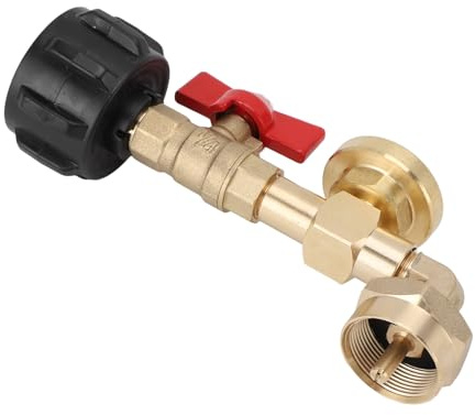 Pssopp Gas Refill Adapter, Brass Construction, Quick Refill for QCC1 C3H8 Tanks, Ideal for Camping and BBQ