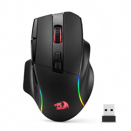 Redragon M925 PRO Kabellose Gaming Maus RGB 26000 DPI Optisch | 10 Programmierbare Tasten Ergonomische Handauflage Software Individuelle Tastenbelegung DPI