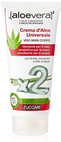 Zuccari ALOEVERA2 Crema d'Aloe Universale 75ml – Idratazione Viso, Protezione Mani e Nutrimento Corpo per Tutta la Famiglia