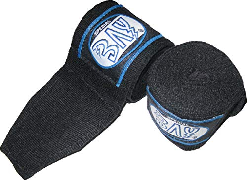 BAY Kinder Boxbandagen dünner Leichter Easy Klett Box-Bandagen (schwarz 1,5 m)