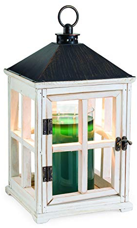 Candle Warmers Weathered White Wood Candle Warmer Lantern Lamps