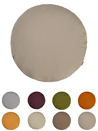beties „Wunschton“ Kissenbezug ca. Ø50 cm - runde Kissenhülle in großer Sortiments- und Größenauswahl – EIN idealer Begleiter in Unifarben (Taupe)