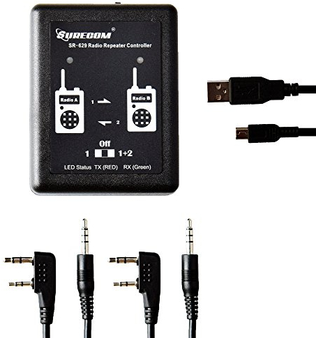 Gam3Gear Surecom SR-629 2 en 1 dúplex Controlador de Radio-repetidor de Banda Cruzada Radio Cable para walkie Talkie