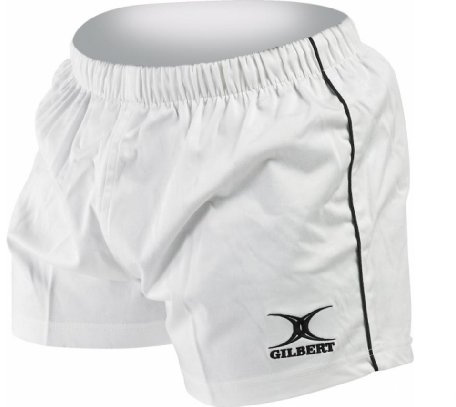 Gilbert Match Rugby-Shorts (Weiß, Größe L)