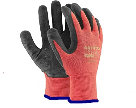 24 PAIRS NEW LATEX COATED WORK GLOVES SAFETY DURABLE GARDEN GRIP BUILDERS (M - 8)