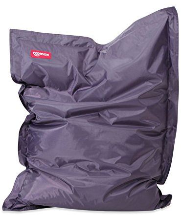 Roomox Kingsize Sitzsack Original – Kingsize Sitzsack für drinnen und draußen Stoff 180 x 140 x 30 cm, gigantischer Sitzsack Bodenkissen aus Wasserresistentem Polyester, Dark Purple - Violett