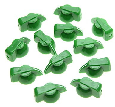 KAISH 12pcs Flat Top Guitar Amplifier Knobs Effect Pedal Knob Chicken-Head Knobs Green