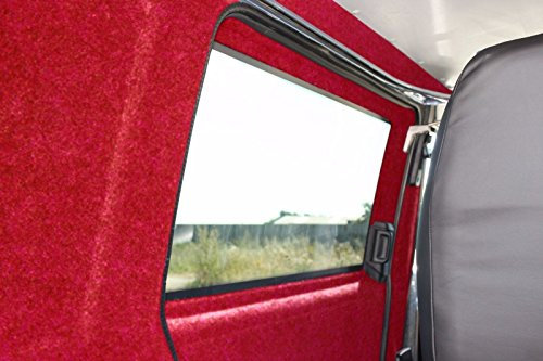 T & A Upholstery Supplies Ltd 1m x 1.4m Red Self Adhesive Coloured Super Stretch Van Lining Carpet
