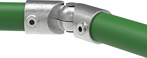 Fenau | Winkel-Gelenk-Rohrverbinder, Eckstück 90-270°, variabel, Ø 48,3 mm, Temperguss galvanisiert, feuerverzinkt, inkl. Schrauben