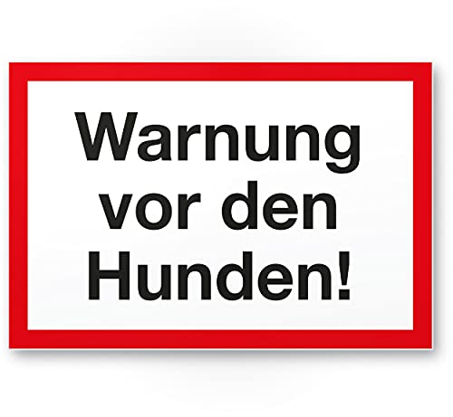 Komma Security Warnung vor Hunden - Hunde Schild Hinweisschild Gartentor Gartenzaun - Türschild Haustüre Warnschild Abschreckung Einbruchschutz - Achtung Vorsicht Hund