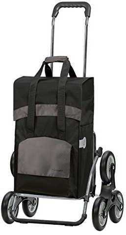 Andersen Einkaufstrolley - klappbar - 49 Liter - Treppensteiger - belastbar 60 kg - Stahlgestell - Trolley - Rad Ø 3 x 13 cm - Royal Shopper Steel Holly schwarz