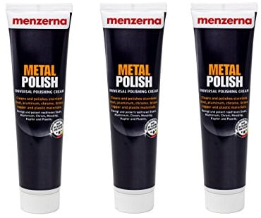 menzerna Metal Polish 3er Set Politur für Edelstahl, Aluminium, Chrom, Kupfer, Silber Kunststoff, Auspuff, Kühlergrill, Zierleisten sowie Besteck, Armaturen, Schmuck (3X Politur)