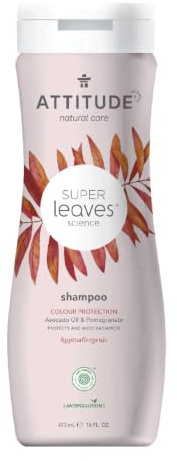 ATTITUDE Super Leaves Shampoo – 473ml Farbschutz Shampoo- Veganes Shampoo ohne Silikone, Sulfate und Parabene – Milde Haarpflege für gefärbte Haare - Shampoo für coloriertes Haar
