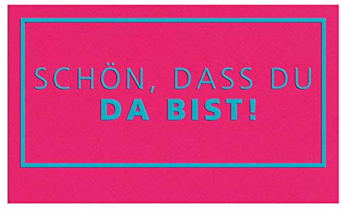 pad - Fußmatte, Türmatte, Fußabtreter - Schön, DASS Du da bist! - 45 x 75 cm - Kokosfasern - mit Anti-Rutsch Beschichtung