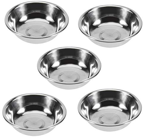 UPKOCH 5 Stücke Edelstahl Dipschalen Servierschalen Dip Schälchen Kleine Schüsseln Saucen Schale (Silber)