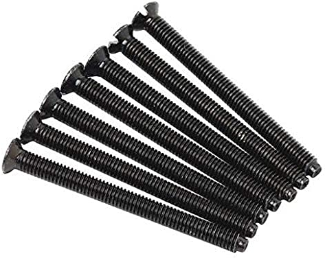 Merriway BH07454 (10 Pcs) Black Electrical Socket Screws Raised Countersunk Head Nickel M3.5 x 40 mm - Pack of 10 Pieces