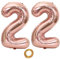 Luftballons Zahl 22 rosegold Nummer 22 Luftballon 22 Rosegold Folienballon 22. Geburtstag deko frauen, 32 Zoll Große Ballon Zahl 22 Riese Heliumfolie 22 jahre Geburtstag deko frau Mädchen