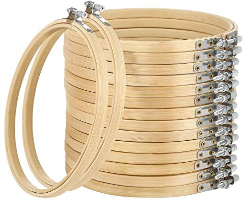 16 Pack 7 inch Mini Bamboo Circle,Embroidery Hoop Cross Stitch Hoop Ring for DIY Art Craft Handy Sewing …