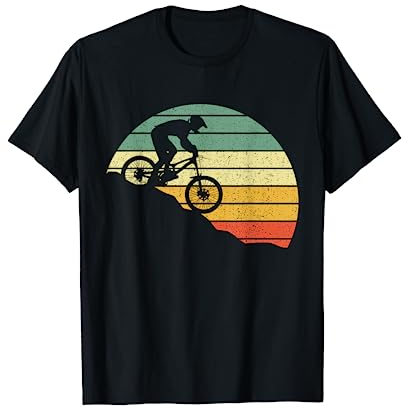 LUSTIGE FAHRRAD & MTB OUTFIT GESCHENKIDEEN Downhill MTB Mountainbike Vintage Retro Mountain Bike T-Shirt Schwarz Small
