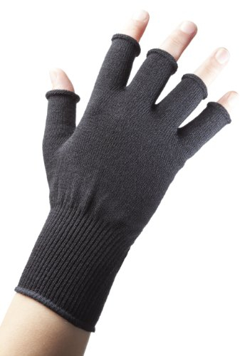 EDZ Fingerlose Handschuhe aus Merinowolle, Schwarz , XL