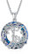 Sterling Silver Tree of Life Necklace with Blue Crystal Children & Mother Necklace for Mum's Birthday from Daughter