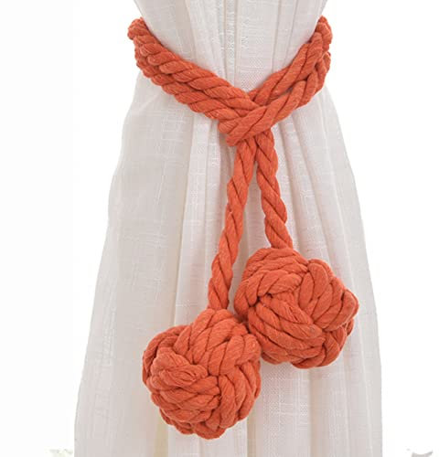 Anawakia 2 Stück Vorhang Zugband Gardine Gardinenhalter Vorhanghalter Raffhalter Holdback Gebinde Tie Band (Orange)