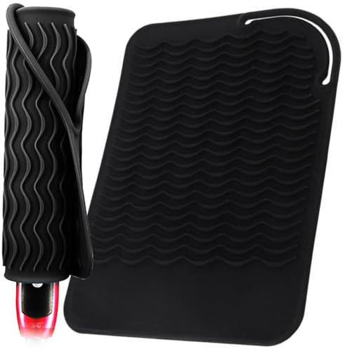 Hair Straightener Silicone Heat Proof Safety Mat Tongs Resistant Cover Case