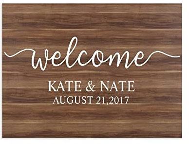 NABRAND Panneau de bienvenue en bois personnalisé pour mariage Décoration de mariage rustique Panneau de bienvenue personnalisé Panneau de réception de mariage pour décoration de fête