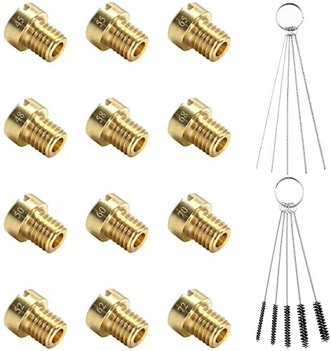 Rebanky 12 Pezzi Kit Getto Principale Carburatore Ugelli Carburatore m6 Getti Principali del Carburatore Sostituzione per Dellorto SHA PHBG Carburatore 45 48 50 52 55 58 60 62 65 68 70 72
