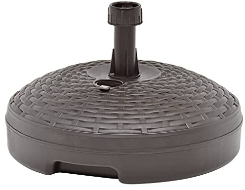 INLIFE Pied de parasol en plastique et rotin - Sable/eau - Marron - 20 l