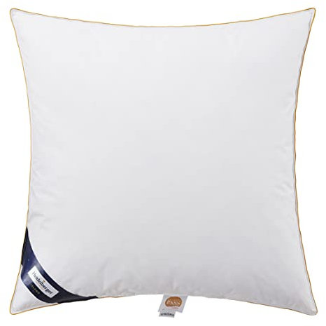 Heidelberger Bettwaren Kissen 80x80 cm | 1-Kammer-Kopfkissen mit Gänsedaunen und Federn | atmungsaktiv, hautfreundlich, hypoallergen für Bauch- und Rückenschläfer | Serie Island