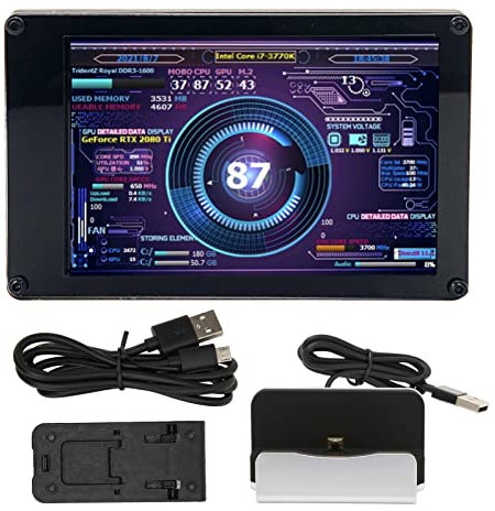 Display del Pannello del Sensore del PC, Mini Schermo USB IPS da 3,5 Pollici Monitor Dati della CPU del PC AIDA64, Monitor Dinamico della Temperatura del Display per, per Linux,