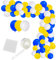139 blaue und gelbe Ballongirlanden-Set, königsblaue und gelbe Ballons für Geburtstage, Hochzeiten, Babypartys, Abschlussfeiern, Jahrestage, Junggesellinnenabschiede, Verlobungsdekoration