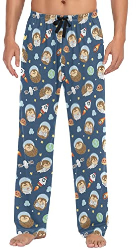 ZZXXB Dragon Dog Lama Pyjamahose für Herren Komfort Schlaf Lounge Hose gerade Passform mit Taschen S-XXL