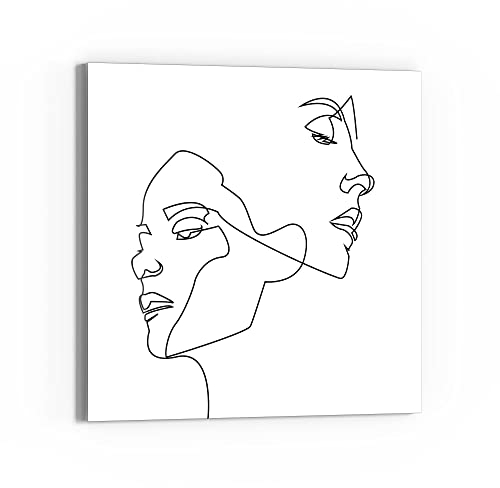 DEQORI Glas-Magnettafel | 50x50 cm groß | Motiv Verbundene Gesichter | Memo-Board aus Glas | Magnetboard inkl. Magnete, Stift & Tuch für Küche & Büro | Tafel magnetisch & beschreibbar