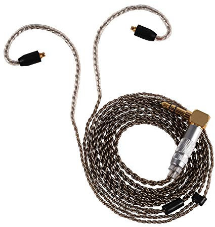 Cavo per Auricolari in Rame, MMCX Cavo per Auricolari in Rame Puro Placcato Argento per SE215 SE535 SE846 (gomito nero)