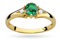 MARKO Verlobungsring 14 Karat 585 aus Gold, verziert mit Smaragd 0,50 Ct und 0,03 Ct Diamanten | Goldring mit Box | Goldring für Frauen (Smaragd, 57 (18.2))