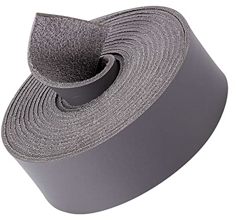 GORGECRAFT 2 Meter Flaches Lederband 25mm Breites Lederband 1.8mm Dick Einseitig Genarbte Kunstlederstreifen Für DIY-Bastelprojekte Haustierhalsbänder Gürtel Armbänder Schmuckherstellung Griffe Grau
